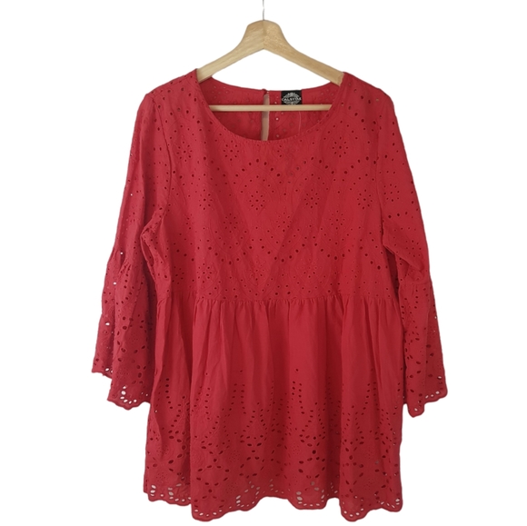 100% cotton eyelet blouse size L - Picture 1 of 4